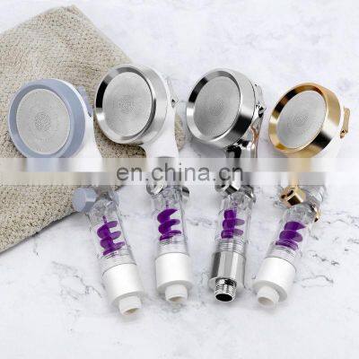 Handheld High Pressure Turbo Fan Shower Head Stop Button Filter Hand Shower With Turbocharged Blades photo-3