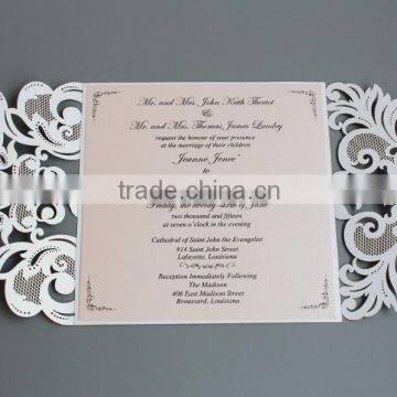 2016 Hot Sale Vintage Royal Design Laser Cut Wedding Invitation Card
