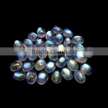 8x6 mm Natural Rainbow Moonstone Cabochon Gemstone / 6x8 mm Rainbow Moonstone Loose Gems / Blue Fire Rainbow Moonstone