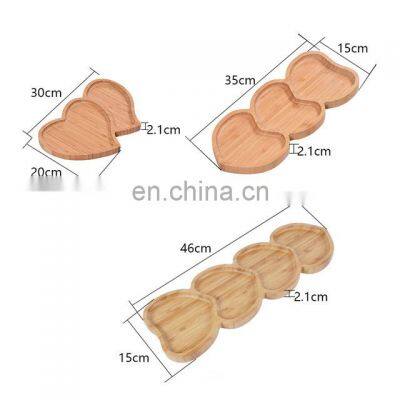 Hotel Eco-friendly Heart Shaped Bamboo Bread Serving Board Tray photo-5