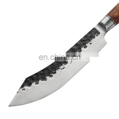 Forged Kitchen Knife Hammered Stainless Steel Outdoor Fish Deboning Segmentation Butcher Knife With Double Steel Head Chef Knife photo-2