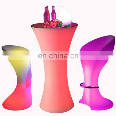 portable wireless rechargeable outdoor led light bar cocktail tables and chairs bar tables and chairs for events club waterproof