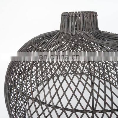 Black Rattan Pendant Light High Quality Hanging Woven Lamp Shade Best Price Wholesale Vietnam Cheap Wholesale photo-3