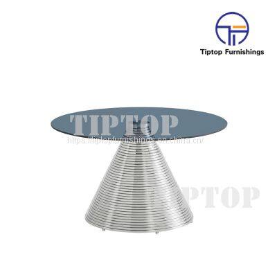 Tiptop Living room furniture sets marble coffee table stainless steel round end table luxury modern coffee table for sale