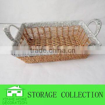 Colorful Paper Rope Woven Rectangular handmade Basket