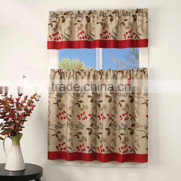 2 TIERS AND 1 VALANCE 3PIECE SET KITCHEN CURTAIN photo-2