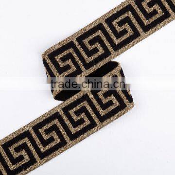 Custom Brand Names Golden Wide Black Textile Elastic Band