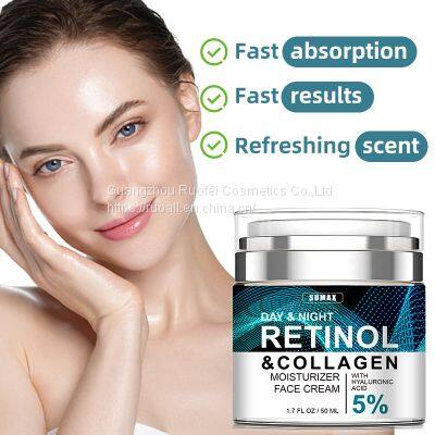 Kin Care Facial Moisturizer Retinol Cream For Women And Men Face Day And Night Cream Reduce Wrinkles 50ml photo-5