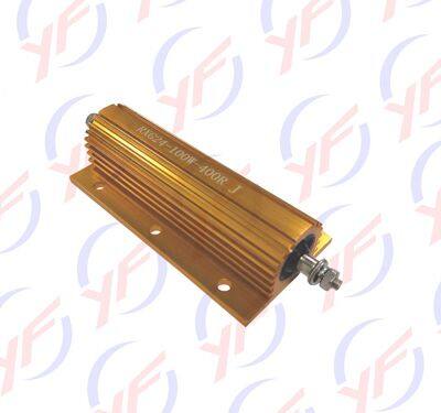 High power 100W golden aluminum housed fixed power resistor