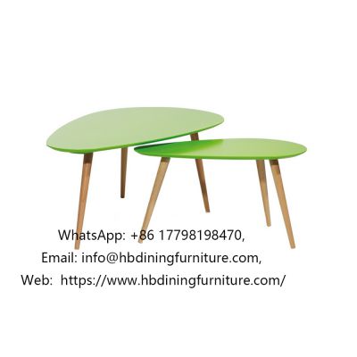 Triangular Green Top MDF Coffee Table