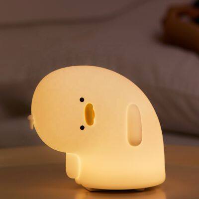 New Rechargeable Silicone Timing Eye Protection Children's Cartoon Duck Night Light Lamp