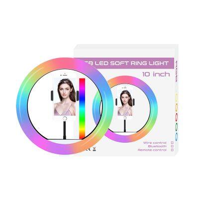 Selfie led photography with tripod stand tripod 360 degree Rotation Tripod Head dimmable fill lamp light ring 10 inch ring light