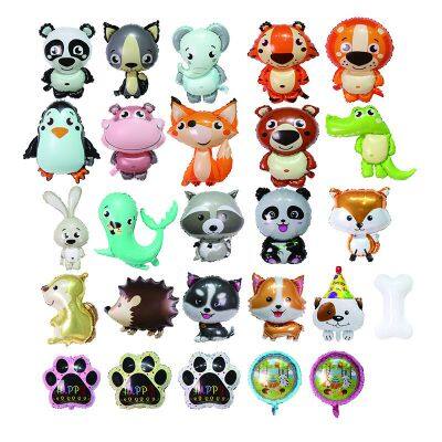 Mini Animal Foil Balloons Cartoon Monkey Lion Tiger Giraffe Baby Shower Birthday Party Decor Safari Zoo Ballons Toys