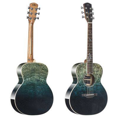 Musical instrument factory 36 Inch 6 strings guitars solid top wood acoustic guitar AM-blue