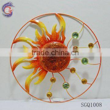 abstract style interior ornament sun metal wall art decor