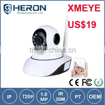 Hottest !!! $19 HD 720P 1.0MP WIFI wireless ip camera with P2P Supporting 32GB TF Card