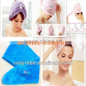 long hair women's helper microfiber hair dry cap bathroom towel