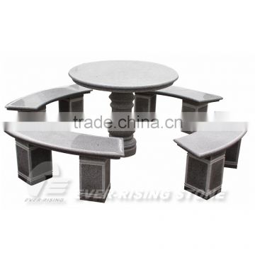 China Grey granite garden circular table and benches