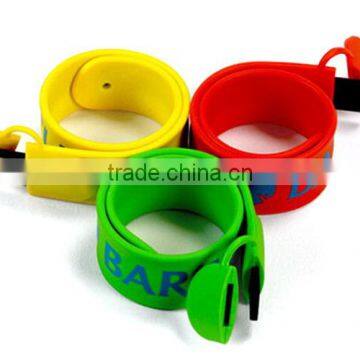 Cheap 4GB 8GB 16GB Red / Yellow Bracelet USB Flash Sticks With Free Logo Custom