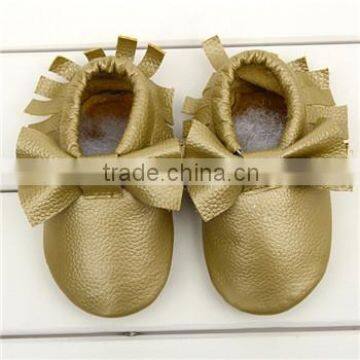 2015 100% Genuine Butter Soft Leather Baby Shoes Baby Moccasins for Promotion photo-6