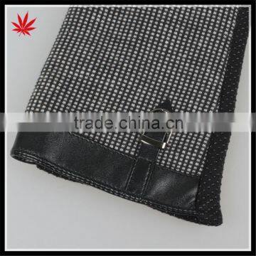 Lady's Fashion Touch-screen Warm Spandex Velvet Gloves With Leather Cuff photo-3