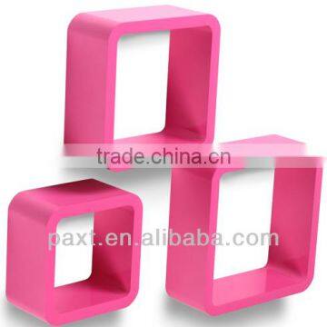 Home Decoration Wooden Wall Cube Shelf Design photo-3