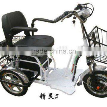 electric handicapped scooter with three wheels