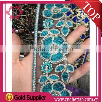 2016 indian laces venise lace trim hot sale 6cm embroidery designs water soluble flower lace for women