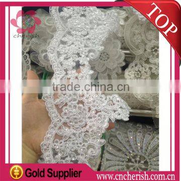 Wholesale fashion lace and beads beaded appliques bridal for dress decoration