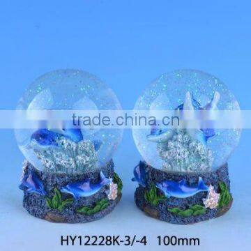 Polyresin waterball with sea design,dolphin polyresin