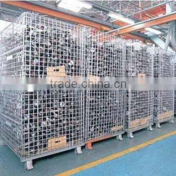 Heavy duty wire container storage cage for warehouse