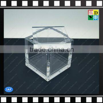 China wholesale Acrylic Transparent clear empty cutton/candle/candy jar/box/cube with top/cover