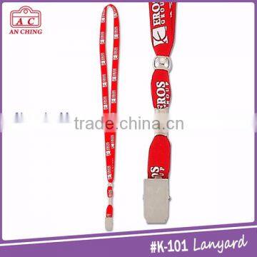 Popular Colorful Heated Transfer Polyester id Lanyard With Snap Hook