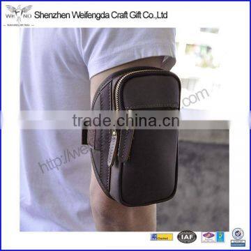 Fashion leisure genuine leather retro arm bag for running or fitness