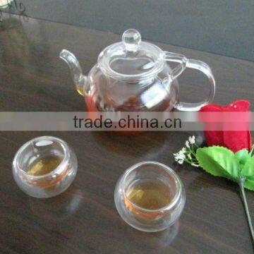 hot sale New Style design Handmade process Heat resistant borosilicate glass tea pot set