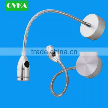 LED wall lamp with switch model hotel bedroom 3w Aluminum silver LED reading light                        
                                                Quality Choice