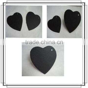 Heart shape black slate cup coaster