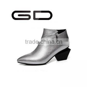 GDSHOE ladies fancy chunky low heel closed boots shoes