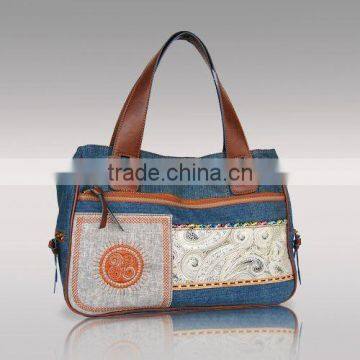 1257-2015 original design hot sale denim ladies tote handbag,fashion tote handbag jeans