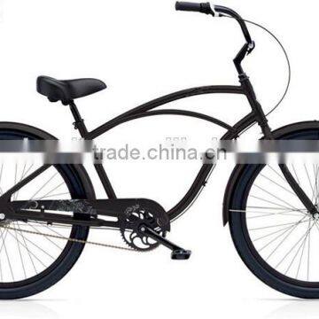 black color single speed men's bicycle 26 inch hi-ten steel frame beach cruiser bicycle for men