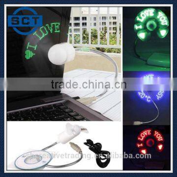 LED Display USB Mini Fan with Customized LED Messages