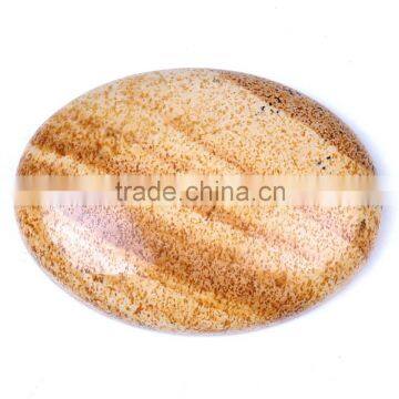 Wholesale Picture Jasper Crystal Healing Beautiful Worry Stone Crafts Round Flat Stone