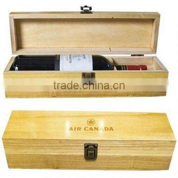 Pinewood Wine Box With Antique Brass Lock