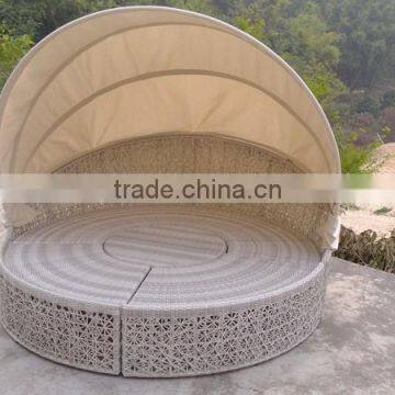 Cheap outdoor rattan round sofa bed round rattan daybed round sun bed                        
                                                Quality Choice