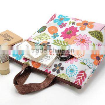 Popular Waterproof Nylon Flower Printing Girls Cooler Lunch Bag