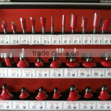 TC-035B Red Colour 6mm Shank 35PCS TCT Router Bit Set For Hand Hold Router Machine