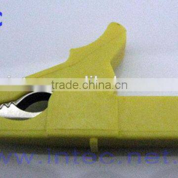 Jumper Wires Alligator Crocodile Roach Test Clip Plastic Handles Crocodile clips 54mm yellow color I00166