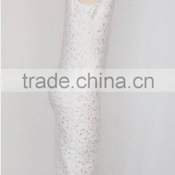 Customized Wholesale Women Evening Dress 2016 White One-piece Dress photo-3