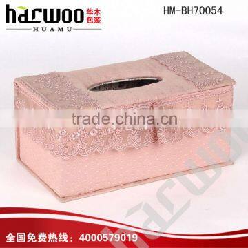 Household Canvas Wooden Square Tissue Box photo-3