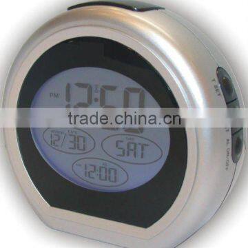 digital curved LCD alarm back light clock with calendar